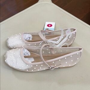 NWT Cat&Jack Kids Noelle Pearl Mary Jane Flats Pink